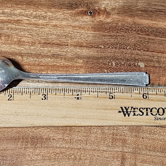 4 Oneida Community Silverplate Noblesse Spoons 6" no monogram 1930s Art Deco - Picture 11 of 12